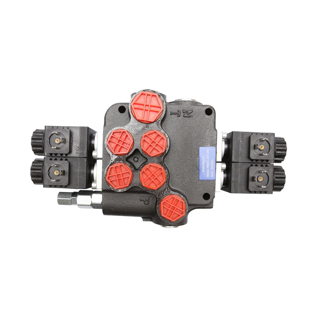 Distribuitor hidraulic P80 electromagnetic cu 2 cai, 24V