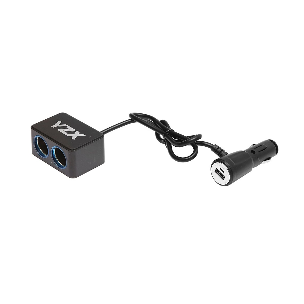 Adaptor bricheta auto dubla 12/24V si 1 port USB 5V 1000mA negru