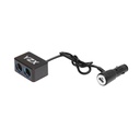 Adaptor bricheta auto dubla 12/24V si 1 port USB 5V 1000mA negru