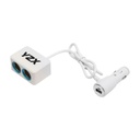 Adaptor bricheta auto dubla 12/24V si 1 port USB 5V 1000mA alb