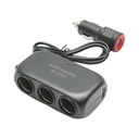 Adaptor bricheta auto tripla 12/24V cu 2 porturi USB 5V/2100mA negru