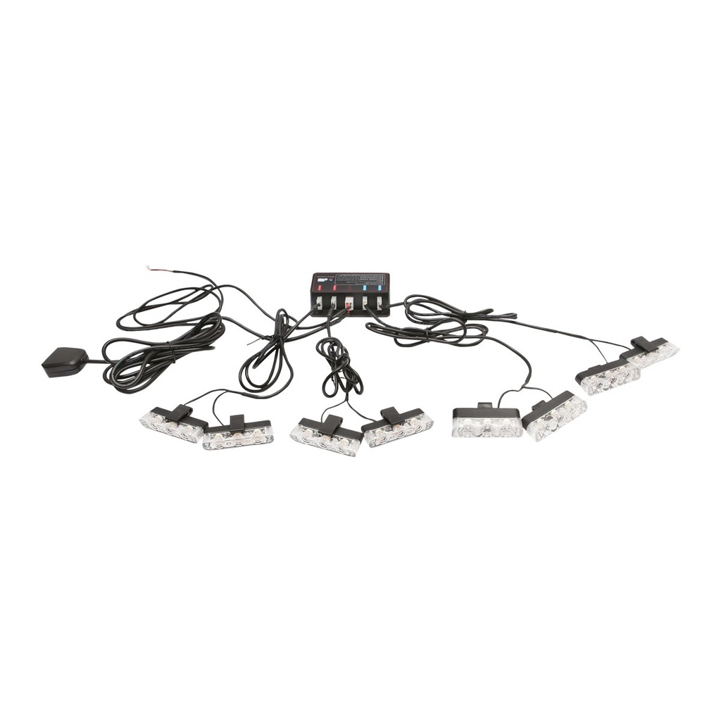 Set 8 stroboscoape cu 3 LED-uri, lumina galbena 12V