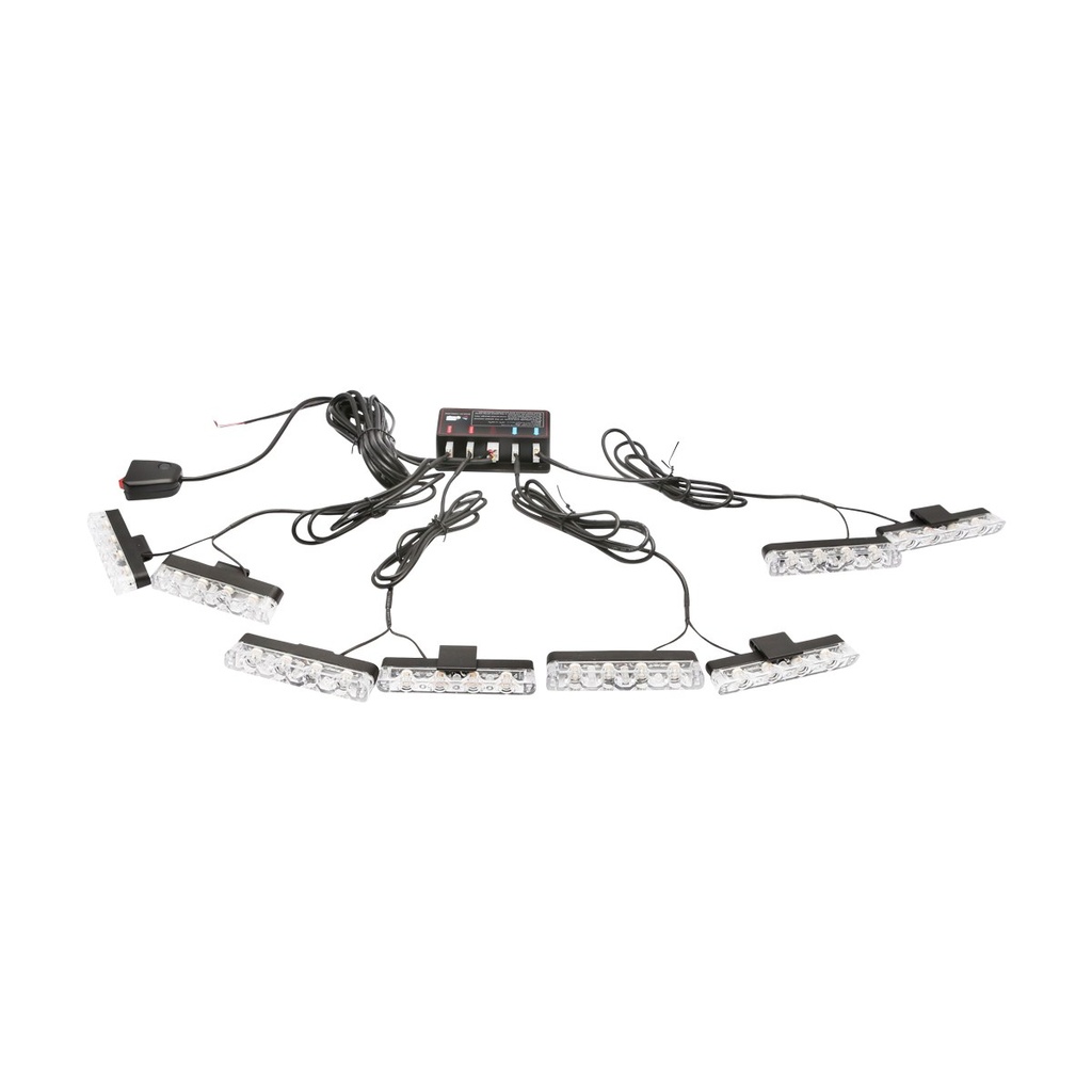 Set 8 stroboscoape cu 4 LED-uri, lumina galbena 12V