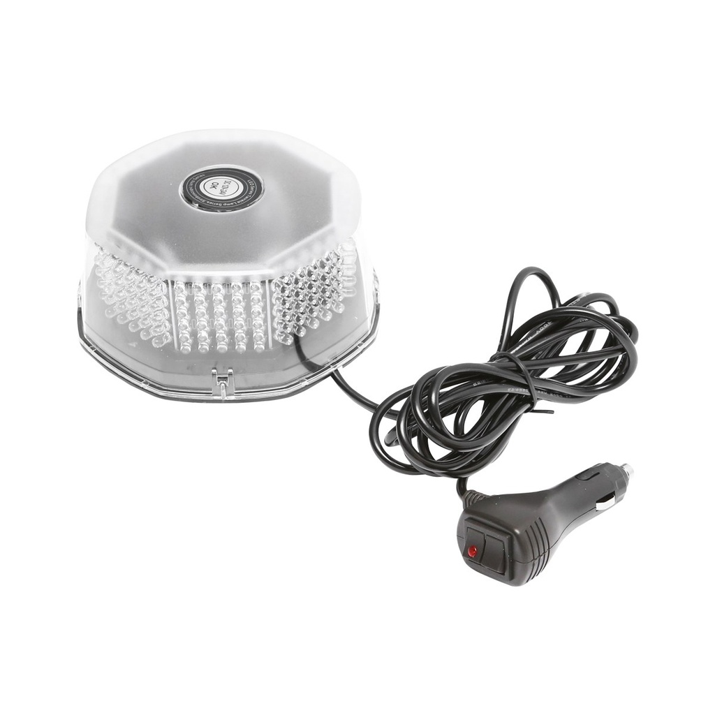 Lampa avertizare rotunda, girofar cu 240 LED-uri lumina galbena, prindere magnetica, intrerupator ON/OFF cu indicator luminos, 12V/24V