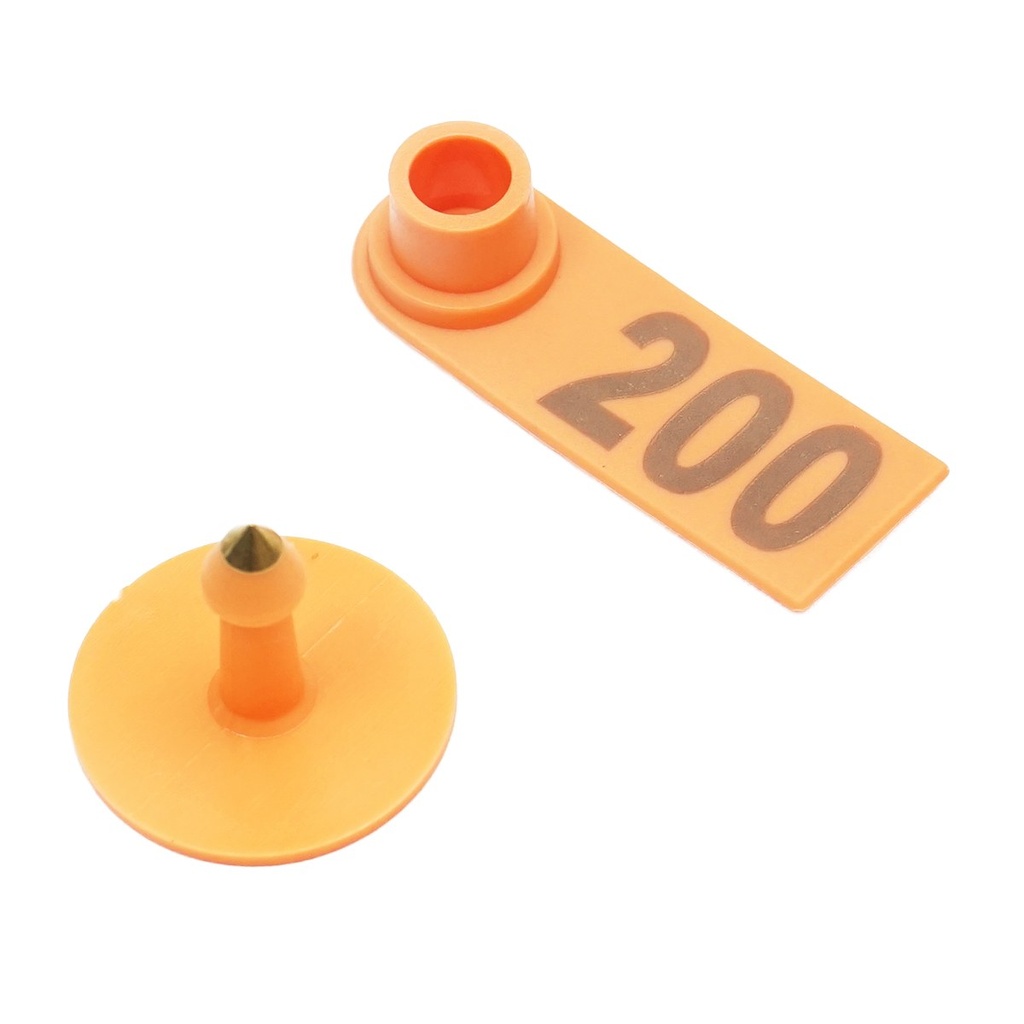 Set 100 crotalii numerotate 101 -200 portocalii pentru capre, oi