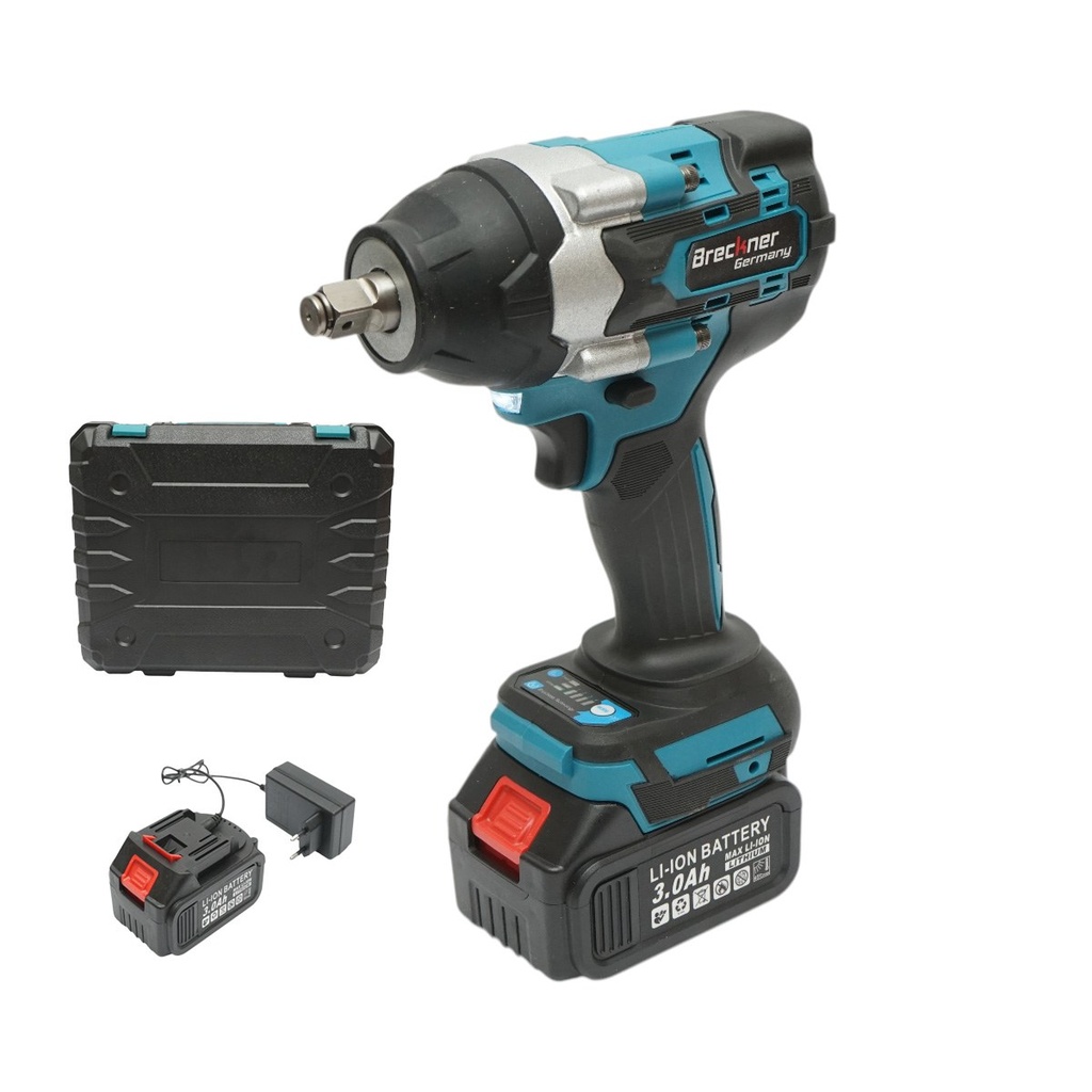 Masina de insurubat cu impact 1/2 inch, 2 acumulatori 21V, 3Ah Li-ion, LED, cuplu 800Nm, motor fara perii (brushless)