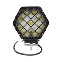 Lampa proiector hexagonal cu grilaj metalic negru, 9 LED-uri, unghi de radiere 30, DC 10-80V 27W