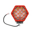 Lampa proiector hexagonal cu grilaj metalic rosu, 9 LED-uri, unghi de radiere 30, DC 10-80V 27W
