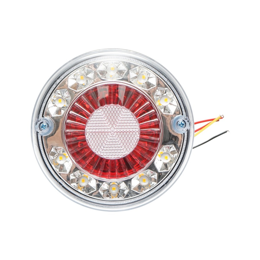Lampa stop LED-SMD rotunda spate 12V cu 3 functii HQ