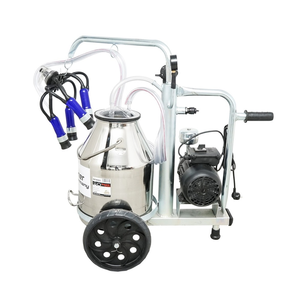 Aparat de muls vaci 1 post bidon 30L inox cu vid in cadru(vacuum)