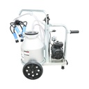 Aparat de muls vaci 1 post bidon 30L aluminiu cu vid in cadru(vacuum)