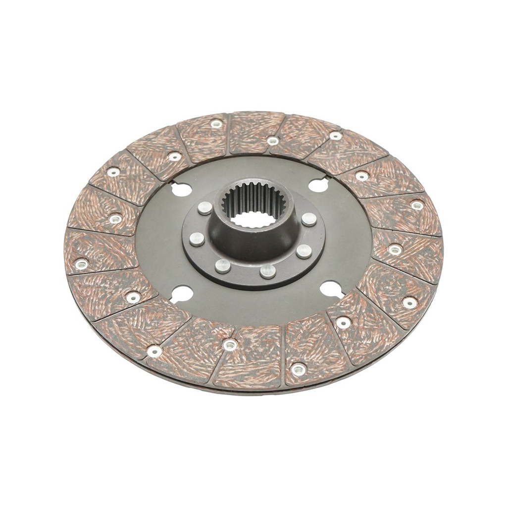 Disc ambreiaj priza de putere Massey Ferguson diametru exterior 250mm, interior 1-38mm, interior 2-41mm, 25 caneluri OEM 1865836M91