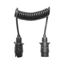 Cablu spiral 2.5m cu 2 stechere tata, 7 pini pentru priza auto remorca