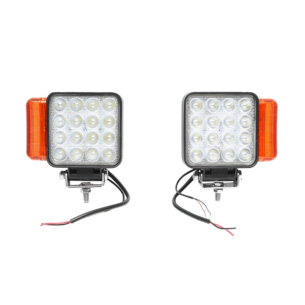 Set lampi LED tip far cu semnalizare dreapta si stanga 16 LED-uri 12-24V dimensiune 139x128x57mm