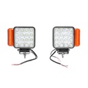 Set lampi LED tip far cu semnalizare dreapta si stanga 16 LED-uri 12-24V dimensiune 139x128x57mm