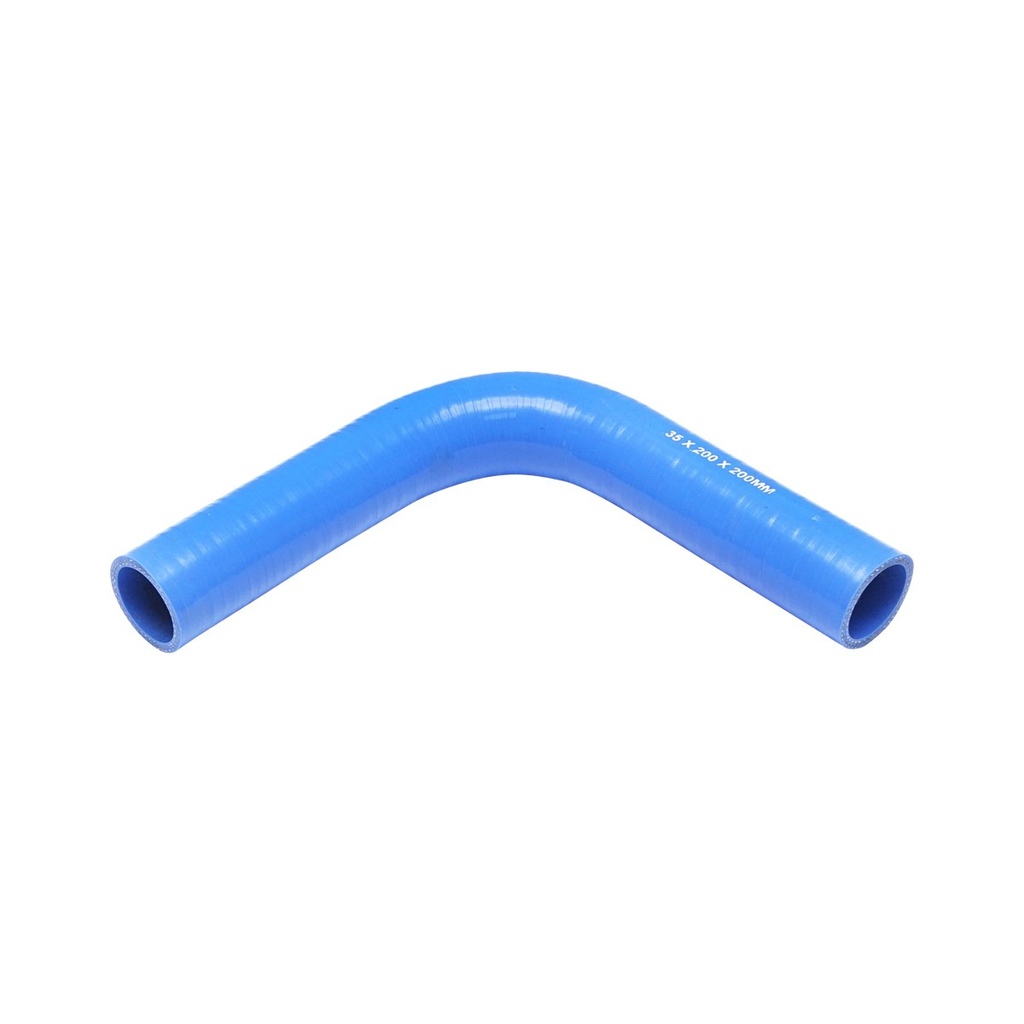 Furtun cotit silicon 90 grade cu insertie textila 35x200x200mm