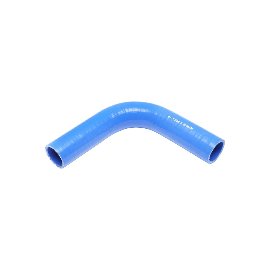Furtun cotit silicon 90 grade cu insertie textila 41x200x200mm