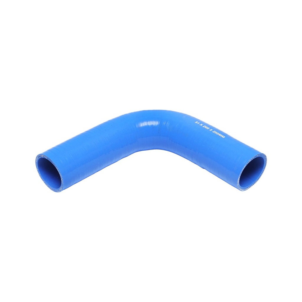Furtun cotit silicon 90 grade cu insertie textila 51x200x200mm