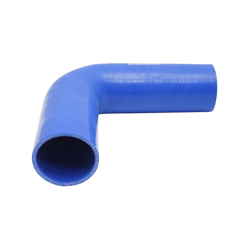 Furtun cotit silicon 90 grade cu insertie textila int. 63.5x200x200mm