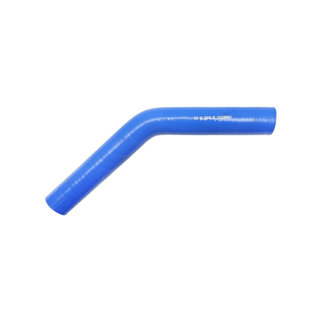 Furtun cotit silicon 45 grade cu insertie textila 35x200x200mm