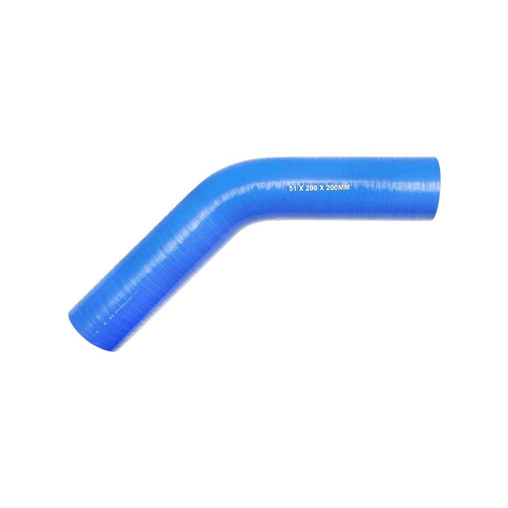 Furtun cotit silicon 45 grade cu insertie textila 51x200x200mm