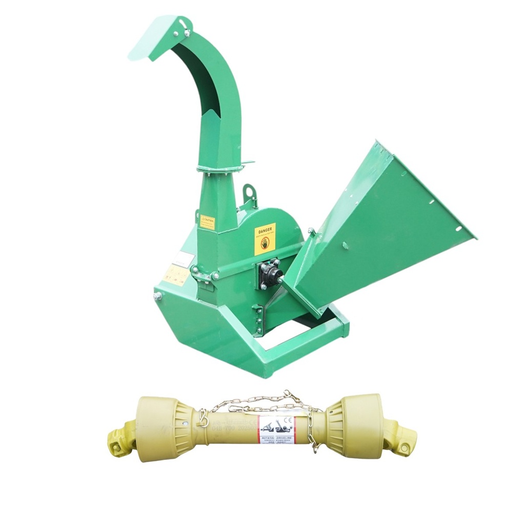 Tocator crengi cu angrenare priza putere tractor PTO putere necesara 18-50CP grosime maxima bustean 100mm, buncar 400x420x600mm