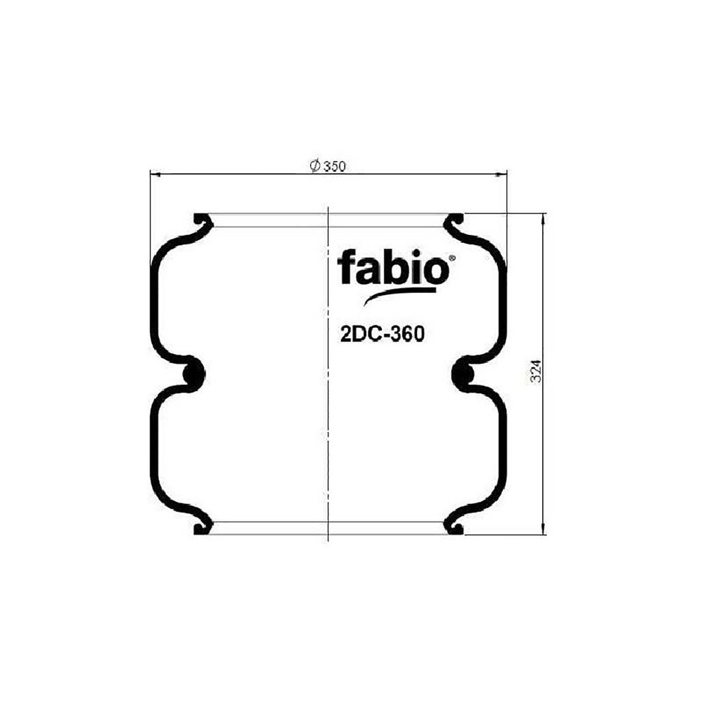 Perna de aer Fabio tip gogosar, simpla pentru axa liftanta folosita la BPW, Kassbohrer 2DC360
