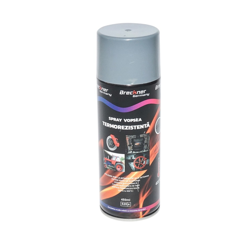 Spray vopsea acrilic termorezistent la 400 grade gri 450ml