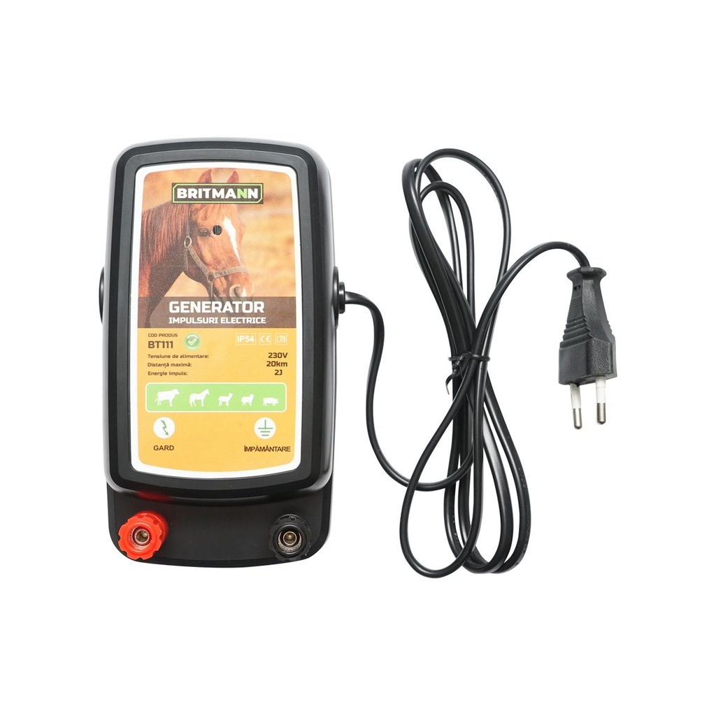 Aparat generator de impulsuri 2 Joule tensiune 230V gard electric 20Km, IP54 Britmann