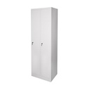 Dulap metalic fiset dublu tip vestiar 1800x600x450mm cu 2 usi securizate, raft si bara, gri