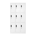 Dulap metalic tip vestiar cusetat 1800x900x450mm 3x3 cu 9 usi securizate, gri