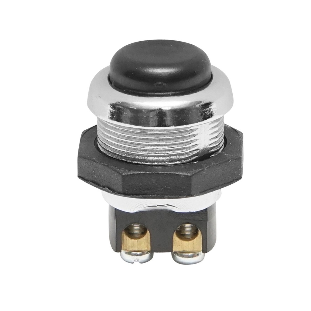 Buton pornire metalic cu revenire 12-24V DC/10A, 125-250V AC/2A