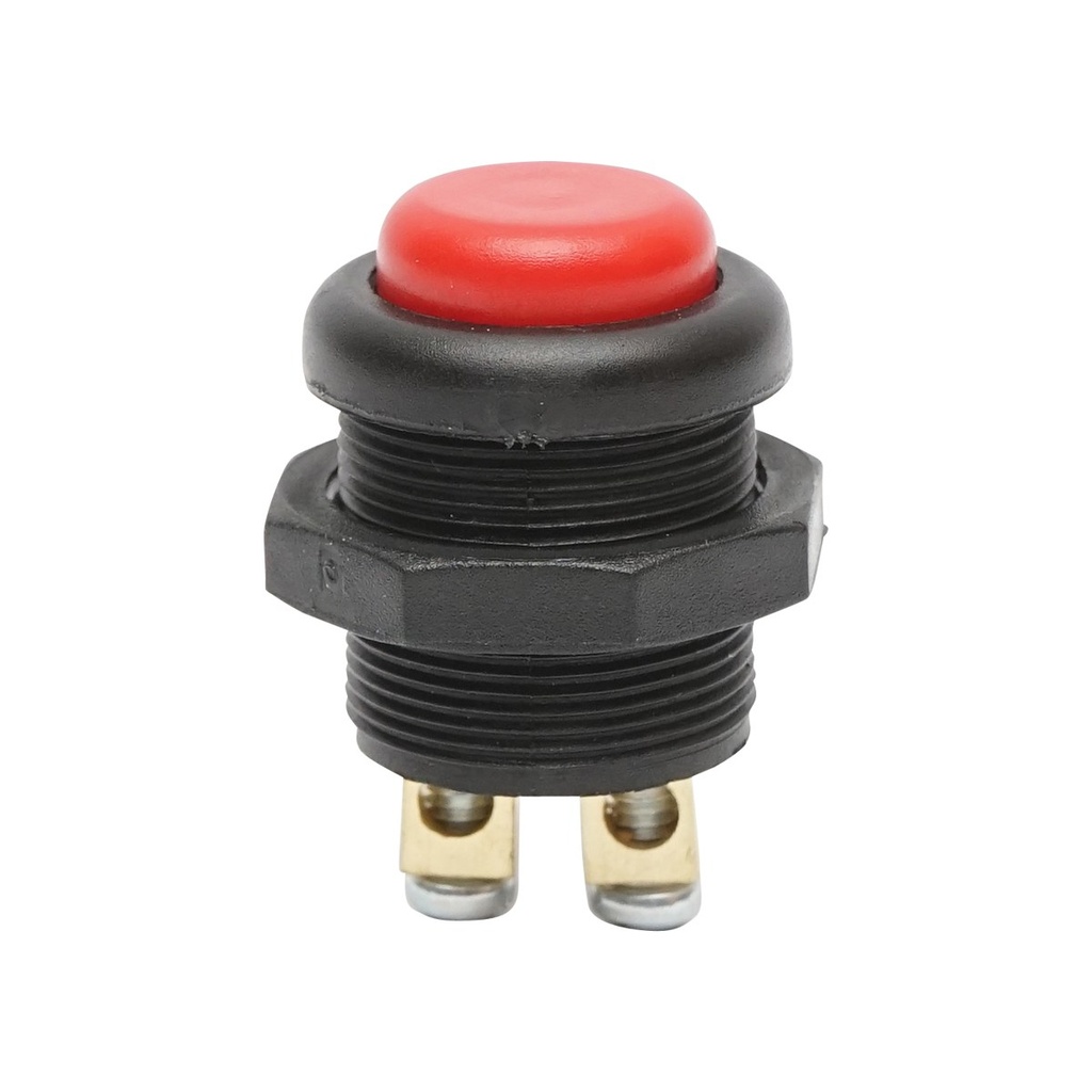 Buton pornire din plastic cu revenire, rosu 12-24V DC/10A, 125-250V AC/2A
