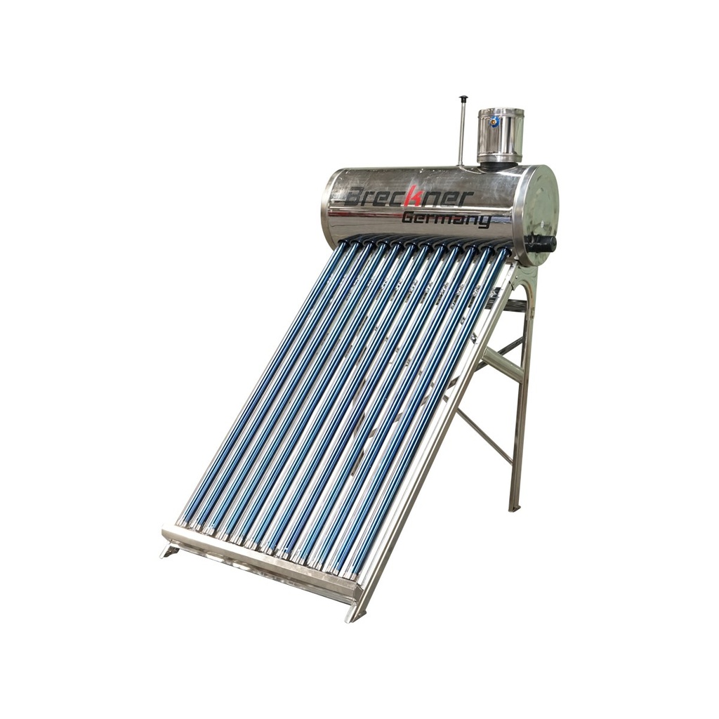 Panou solar nepresurizat inox cu 12 tuburi pentru apa calda, boiler 120L, 1210x490x490mm