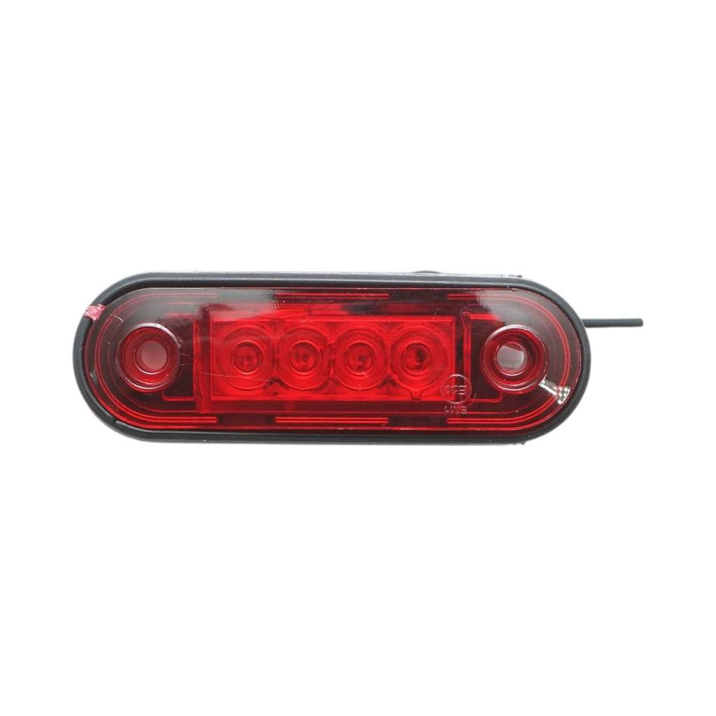 Lampa gabarit laterala ovala LED 12-24V rosie 4 LED-uri 85x28x11mm