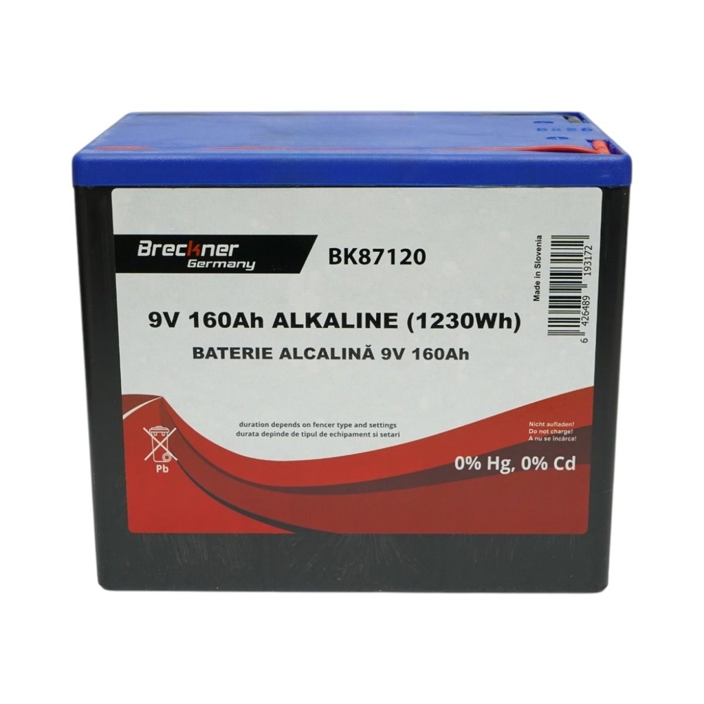 Baterie uscata alcalina 9V, 160Ah pentru gard electric