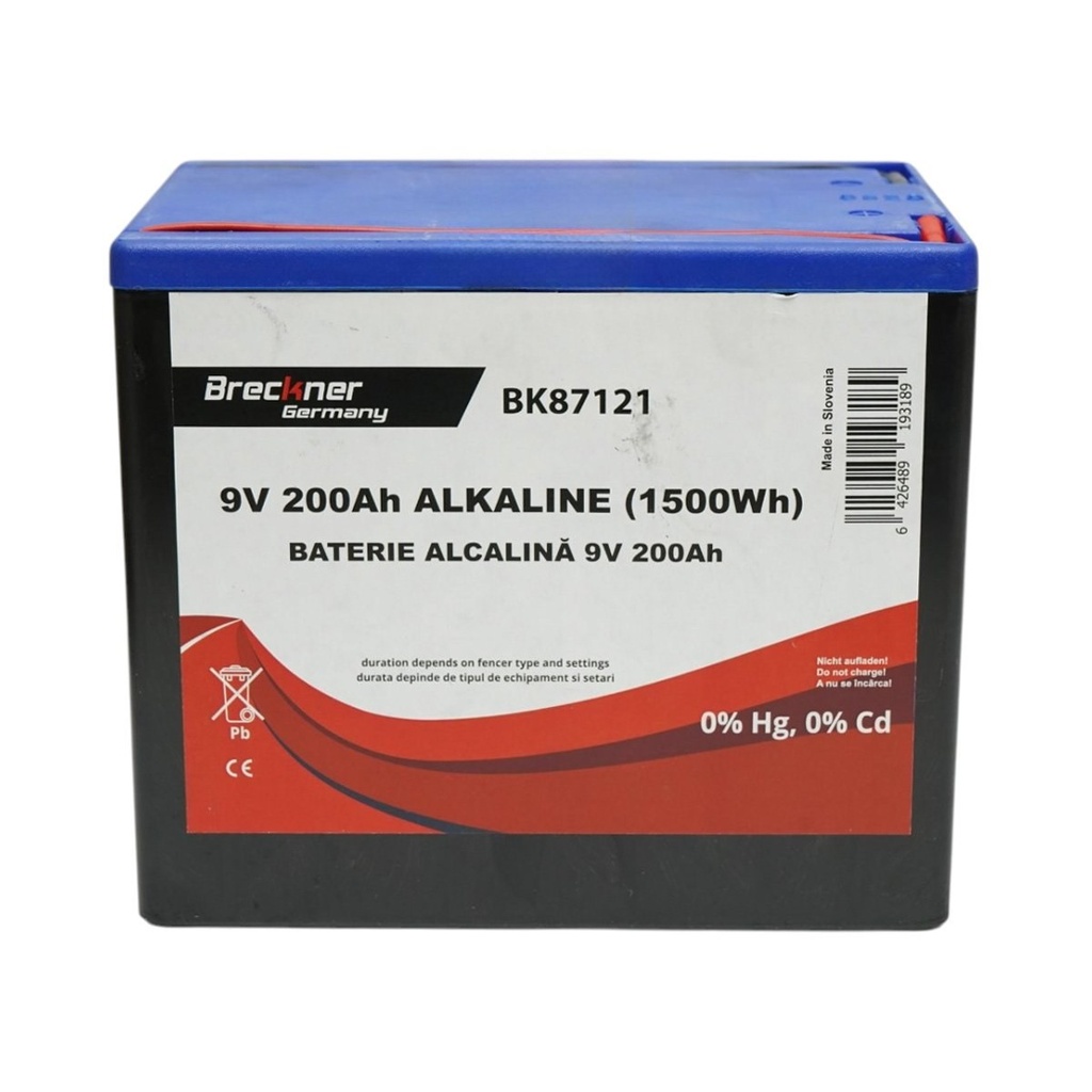Baterie uscata alcalina 9V, 200Ah pentru gard electric