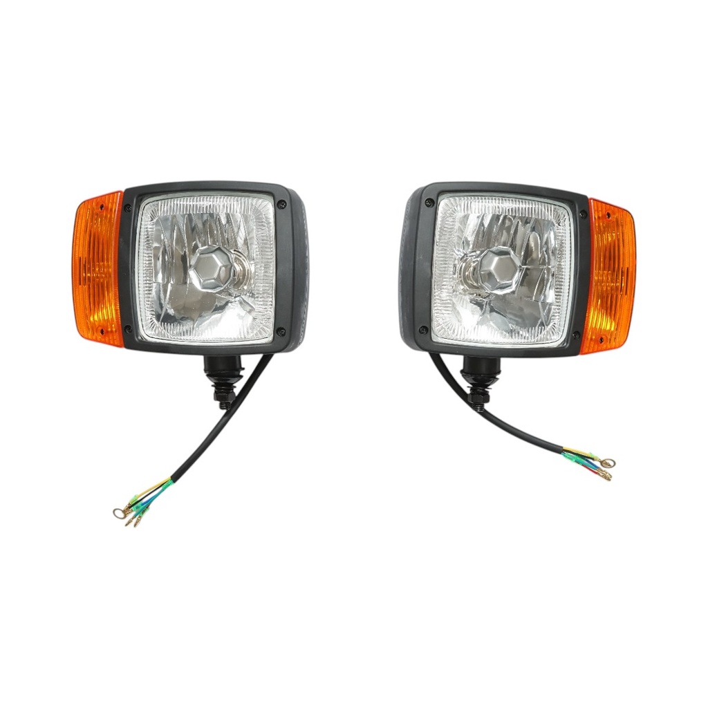 Set lampi fata cu semnalizare stanga/dreapta 12/24V pentru JCB 3CX, 3DX cod OEM 700/50055, 700/50056, 700/50119, 700/38400