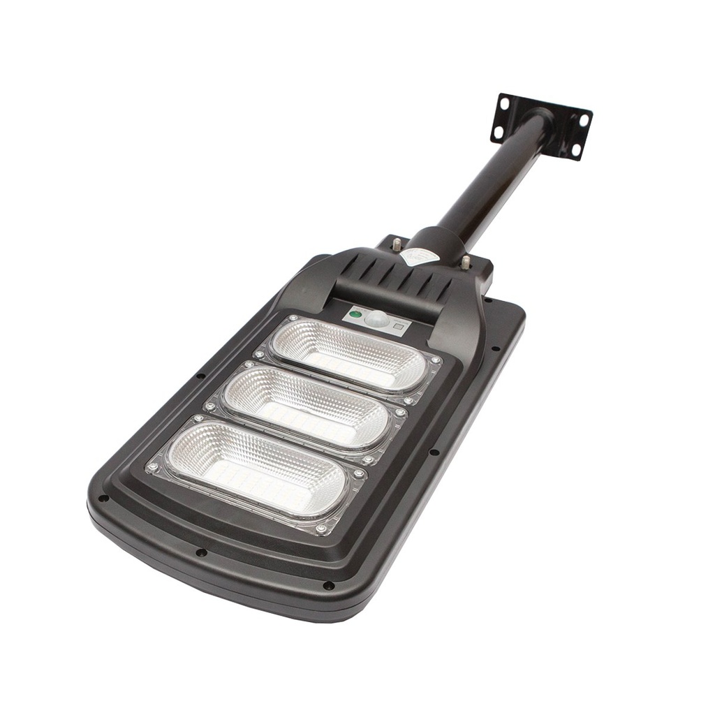 Lampa solara LED iluminat stradal 150W, 6500K, IP65 lumina rece cu panou solar si prindere pe stalp