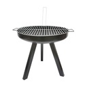 Gratar rotund cu grilaj si manere cu 3 picioare
