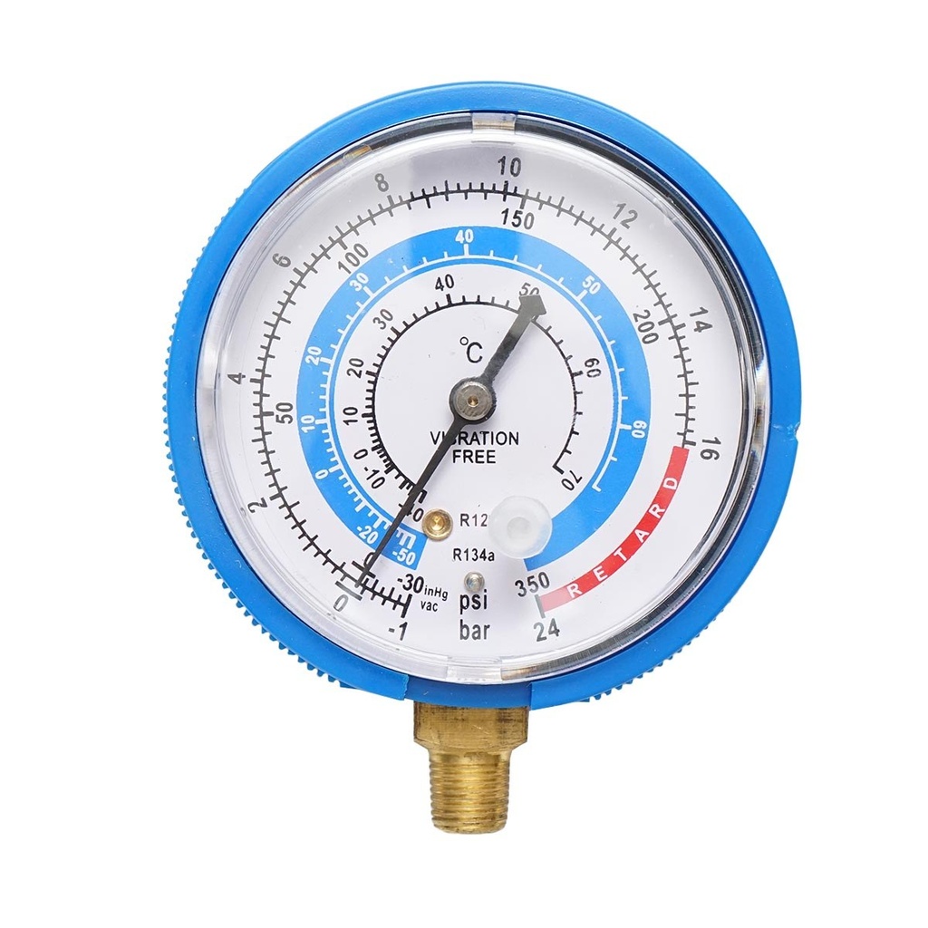 Manometru presiune joasa (albastru) pentru aer conditionat, freon70mm 1/8