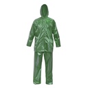 Costum impermeabil XL cu gluga si pantaloni din poliester si PVC, verde