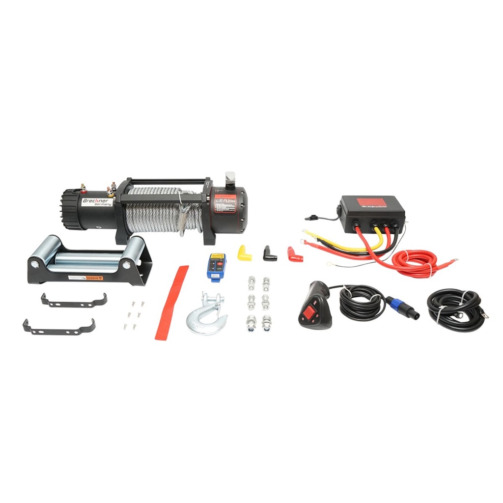 Troliu electric cu telecomanda 12V, 6.5cp, 6.1T (13500lbs) cablu otel 9x24m solenoid 400A