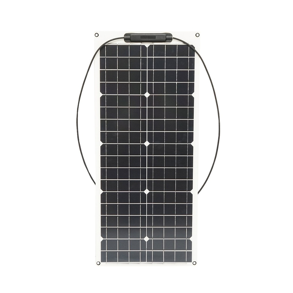 Panou solar 50W fotovoltaic monocristalin, flexibil, cablu si conectori MC4