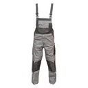 Pantaloni de lucru cu pieptar, salopeta din poliester cu bumbac, gri cu negru, L
