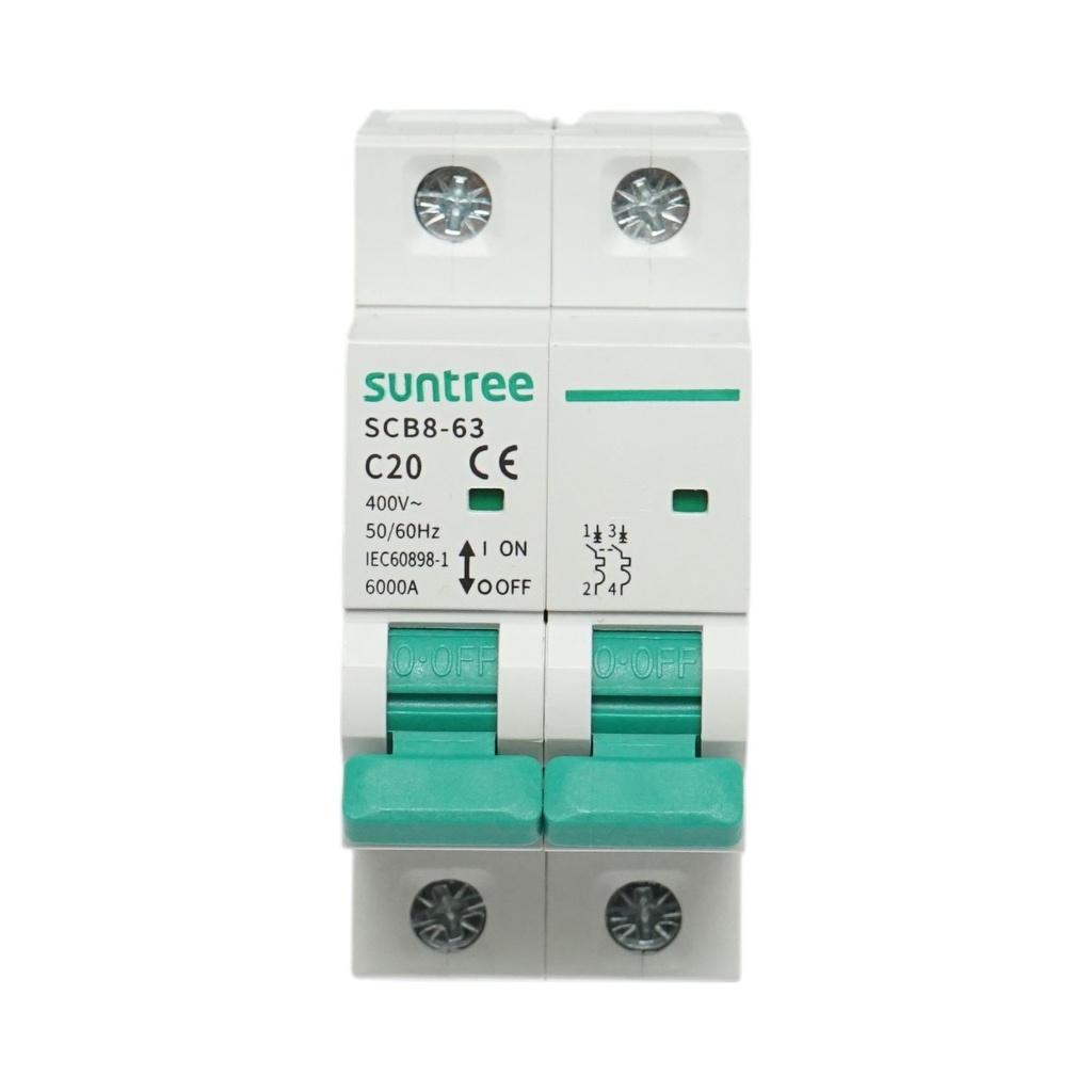 Siguranta automata tip intrerupator 2P, 20A 400VAC Suntree
