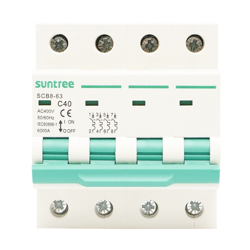 Siguranta automata tip intrerupator trifazat 4P, 40A, 400VAC Suntree