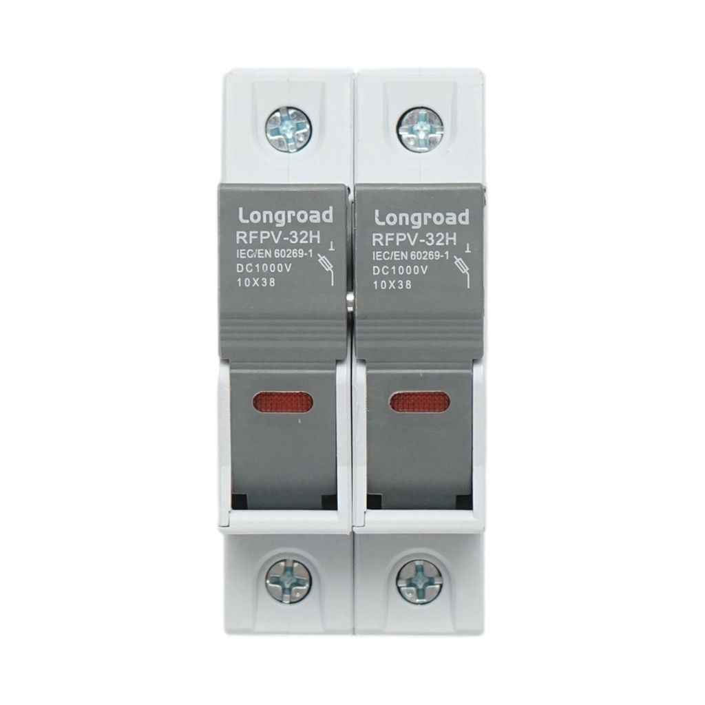 Suport soclu siguranta fuzibila DC fotovoltaic gPV 2P, 1000V, 32A 10x38 RFPV-32H Longroad