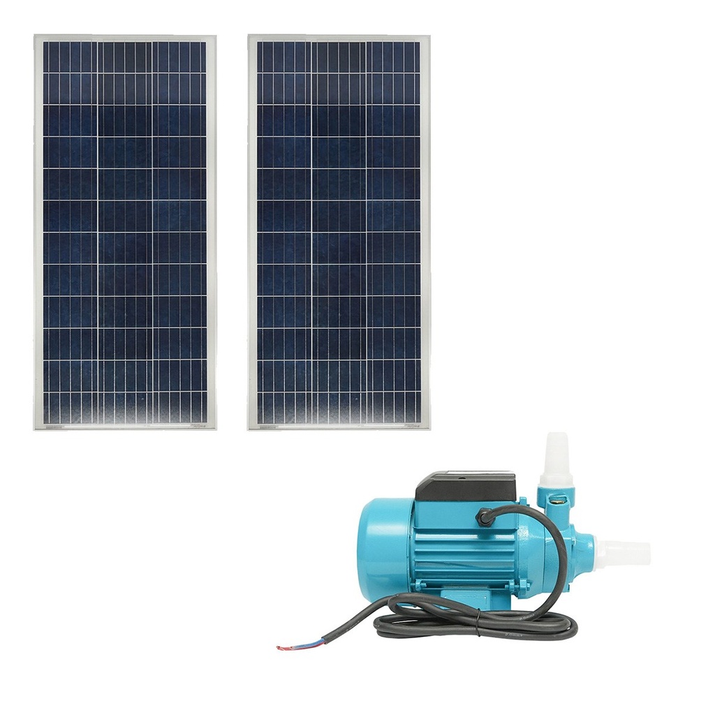Pompa apa de suprafata 12V, 180W, 1.5m3/h cu panou solar fotovoltaic 2x100W