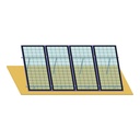 Sistem complet montare, structura acoperis pentru 4 panouri solare fotovoltaice cu unghi reglabil 15-30 grade